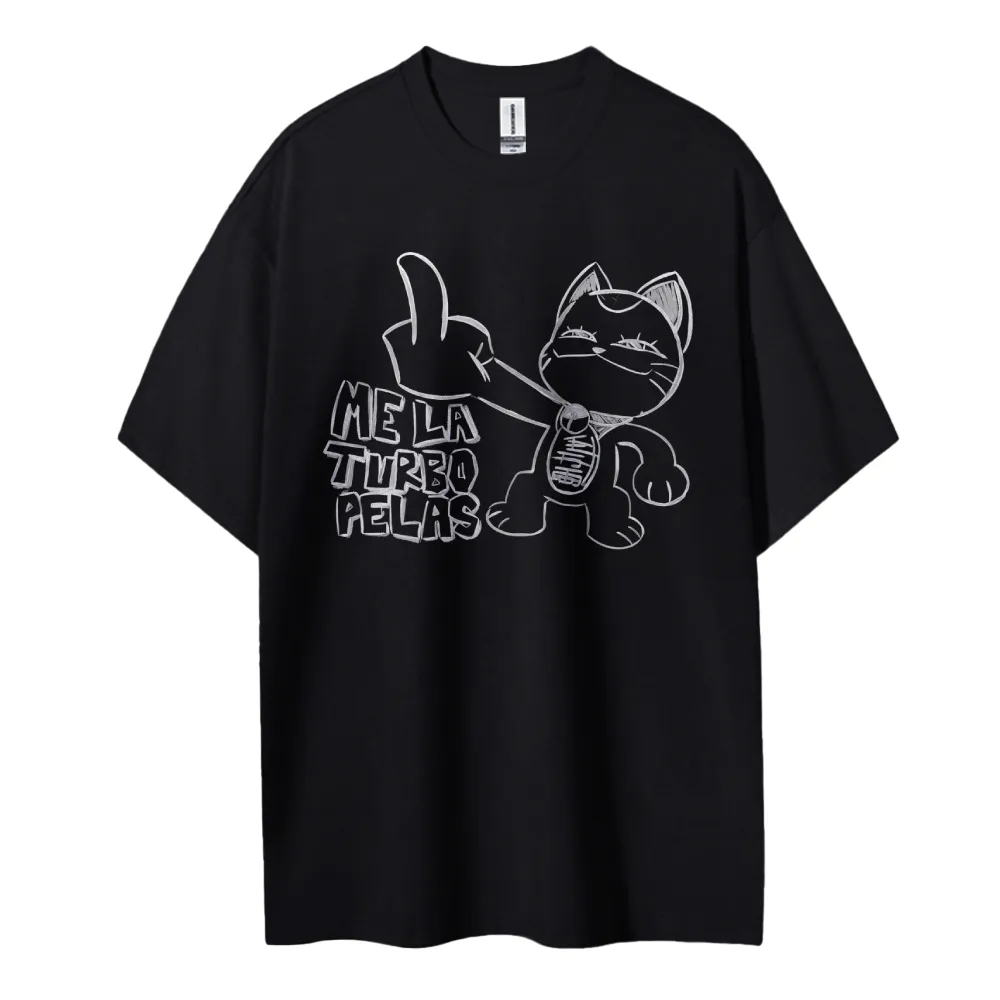 Anime Merchandise Store In Japan - Футболка Dandadan, аниме, кошка, средний палец,