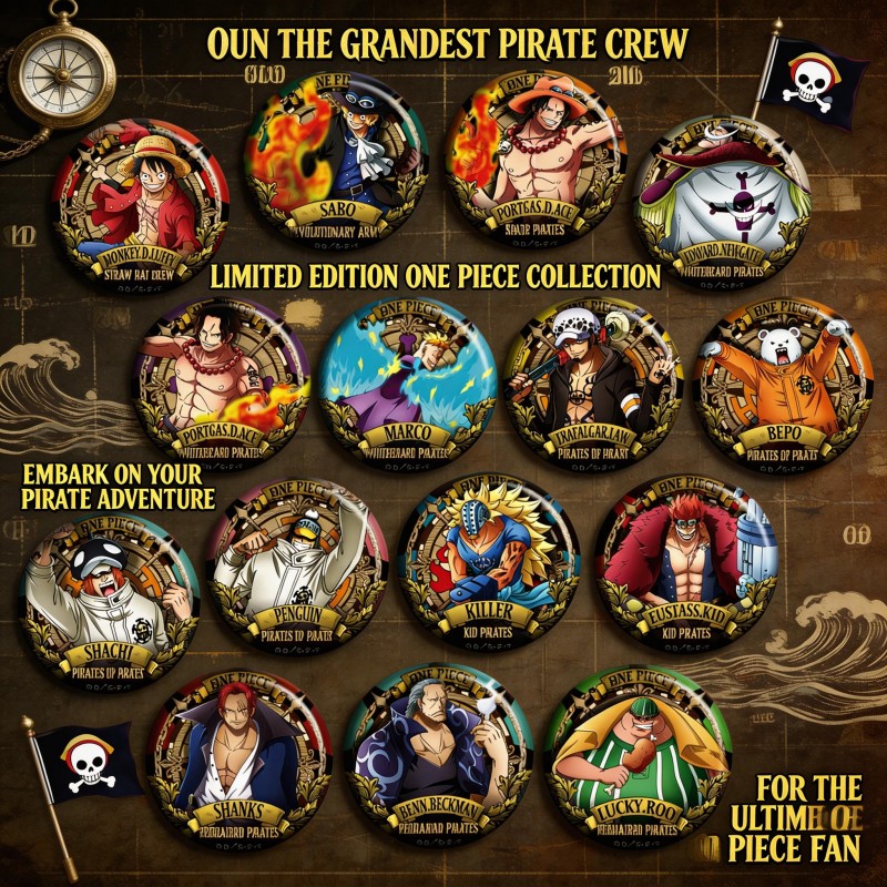 Anime Merchandise Types - Значок-пин ONEPIECE (аниме), тип C, сувенир